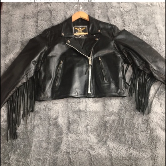 VINTAGE Genuine Leather Motorcycle Jacket Black Echtes Leder Womens Medium - Picture 2 of 16